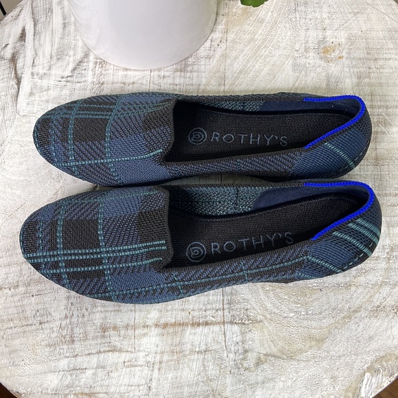 Rothy’s RETIRED Navy Plaid Loafers - Picture 13 of 13